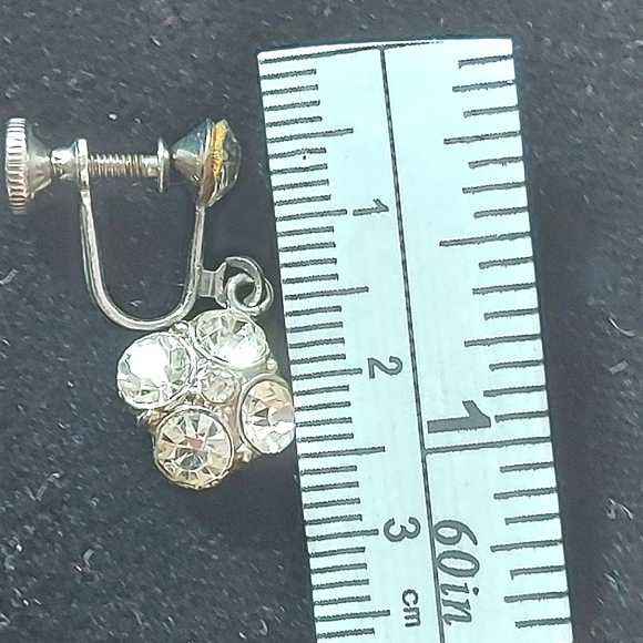 3 for$25- Vintage Crystal Drop Earrings with Screw Backs - Picture 6 of 9